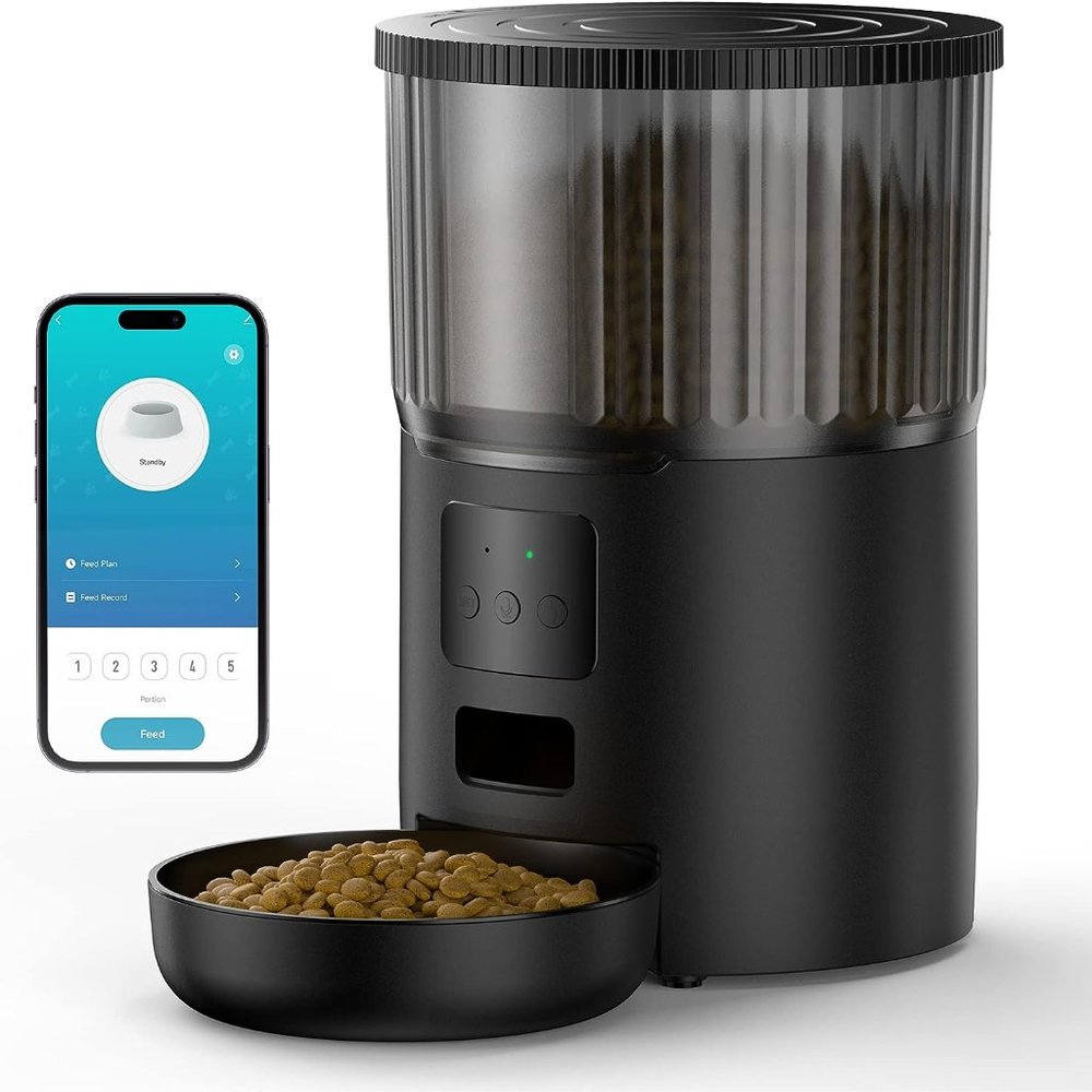 Automatic Dog/Cat Feeders WIFI, Timed Dog Feeder with 10S Dining Voice Record